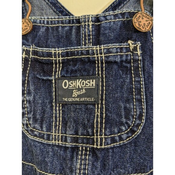 OshKosh B'Gosh Vestbak Denim Overalls 6 Months Infant Unisex Blue Denim - Picture 4 of 6